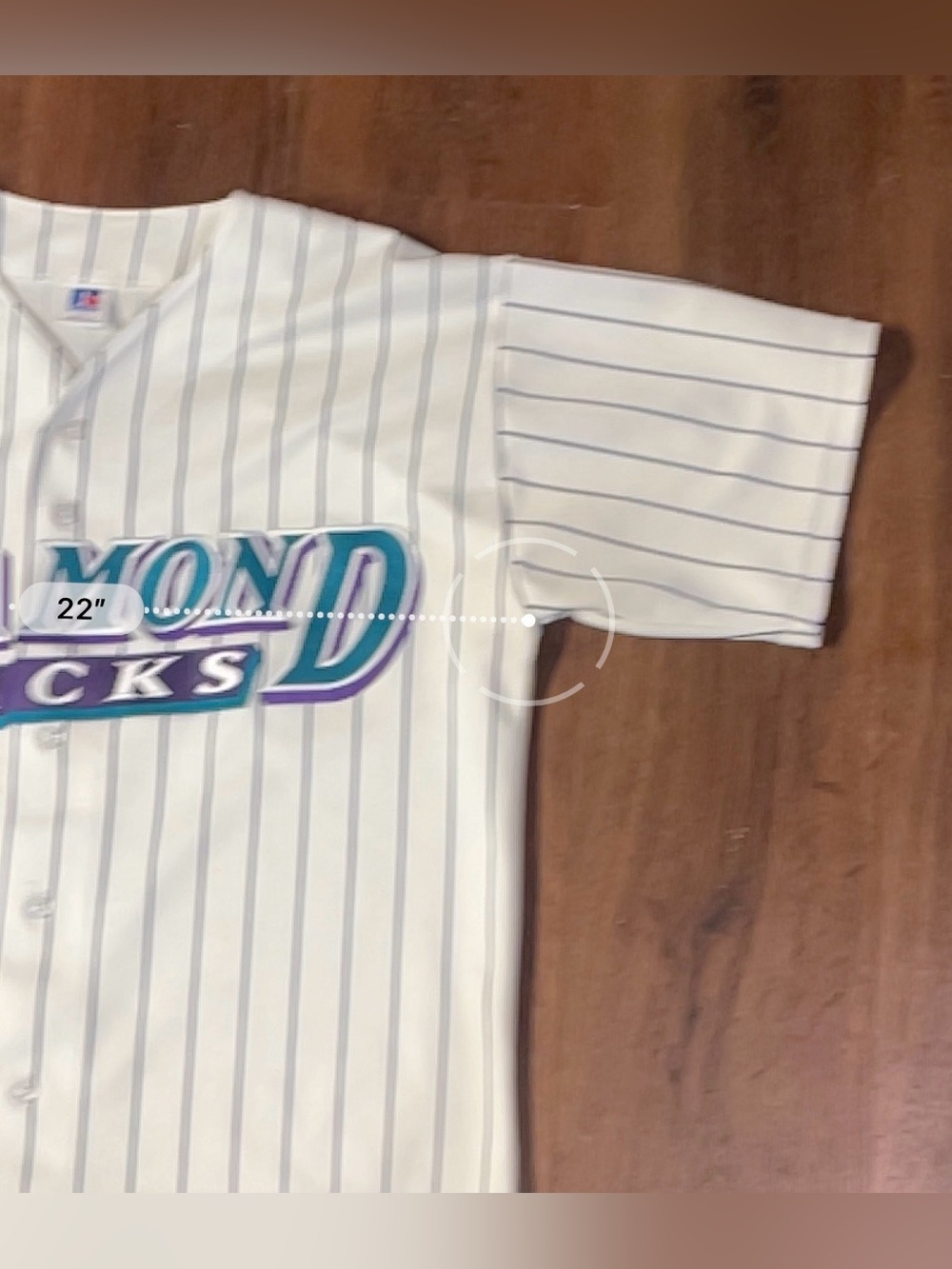 Vintage Arizona Diamondbacks Jersey Pinstripe Russell MLB 90s Large Made In USA - Picture 6 of 7